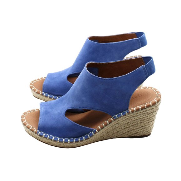 Gentle Souls Women's Sandals DENIM - Denim Blue Cody Leather Wedge Sandal - Picture 5 of 8